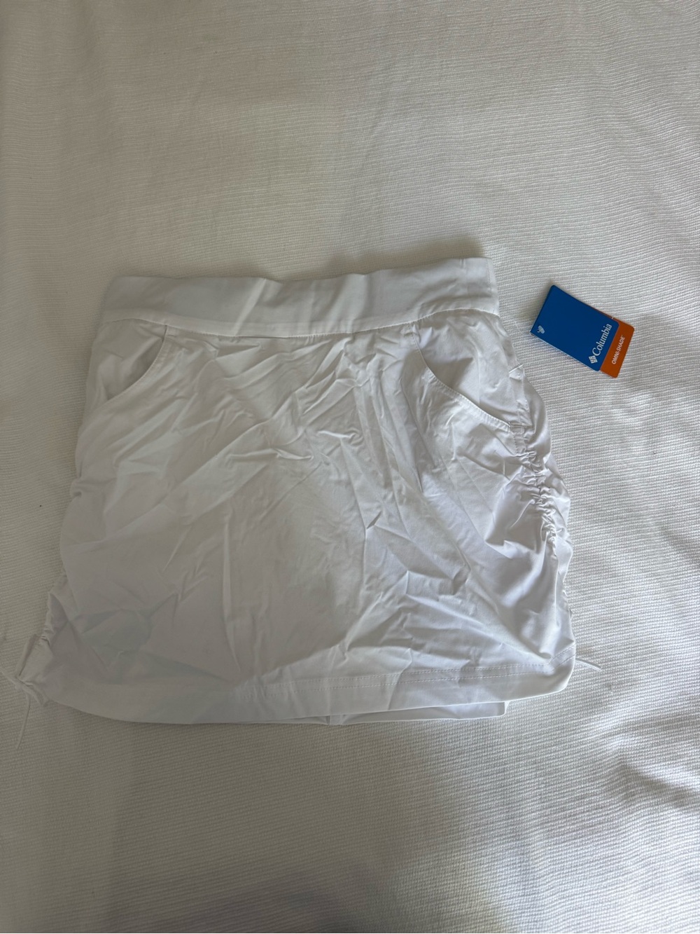 Columbia White Athletic Skirt with Side Ruching